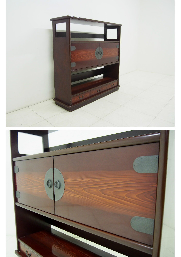 美品　本漆塗 うるし　モリシゲ　飾り棚　茶棚　茶箪笥　キャビネット　サイドボード 美品 本漆塗 うるし モリシゲ 飾り棚 茶棚 茶箪笥 キャビネット サイド