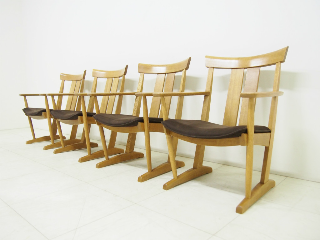 □飛騨家具□柏木工□ダイニングチェア4脚セット□オーク材□検IDC