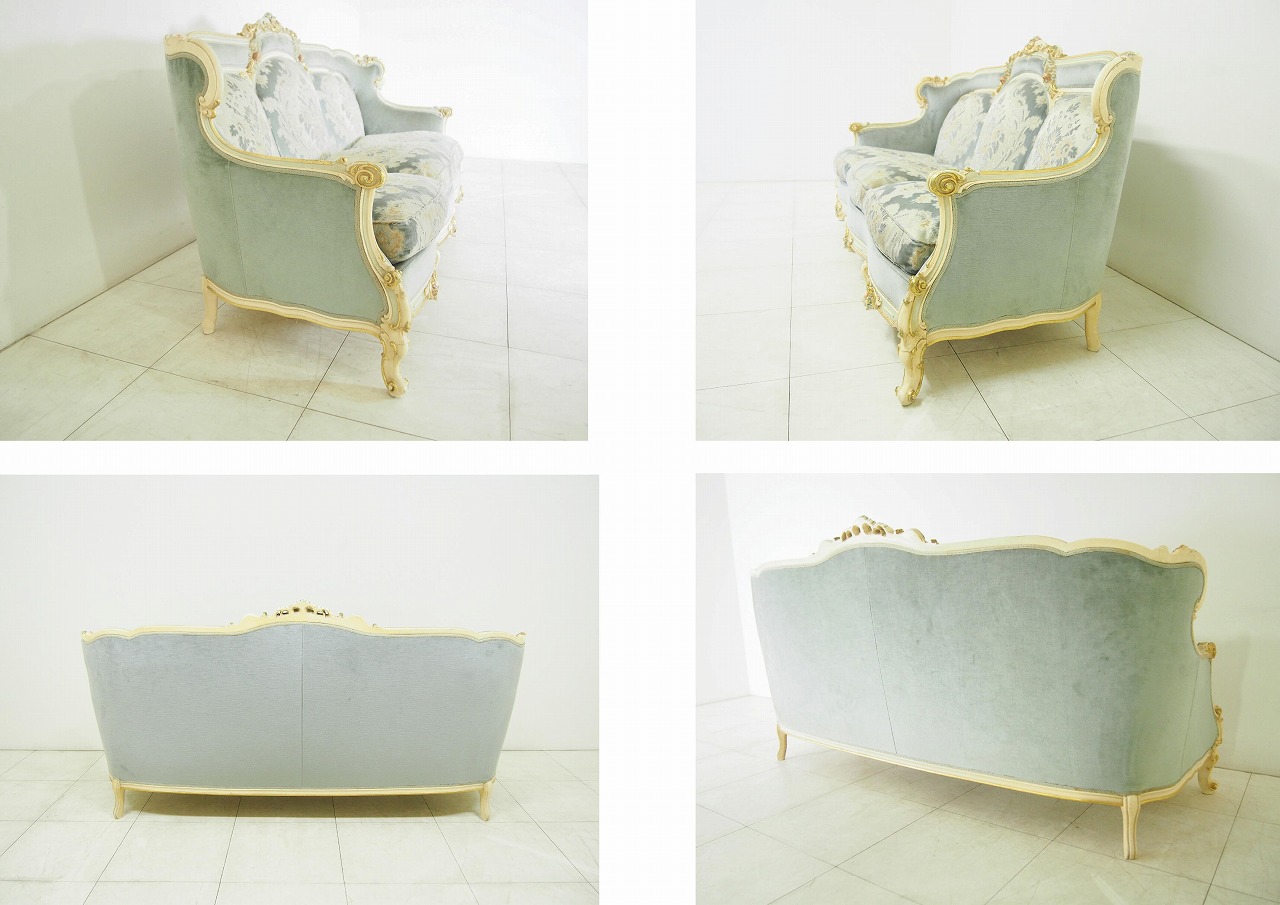 イタリアマリオ・コルチャゴ(フラテリ・オリッジ)ロココ様式 3人掛けソファ