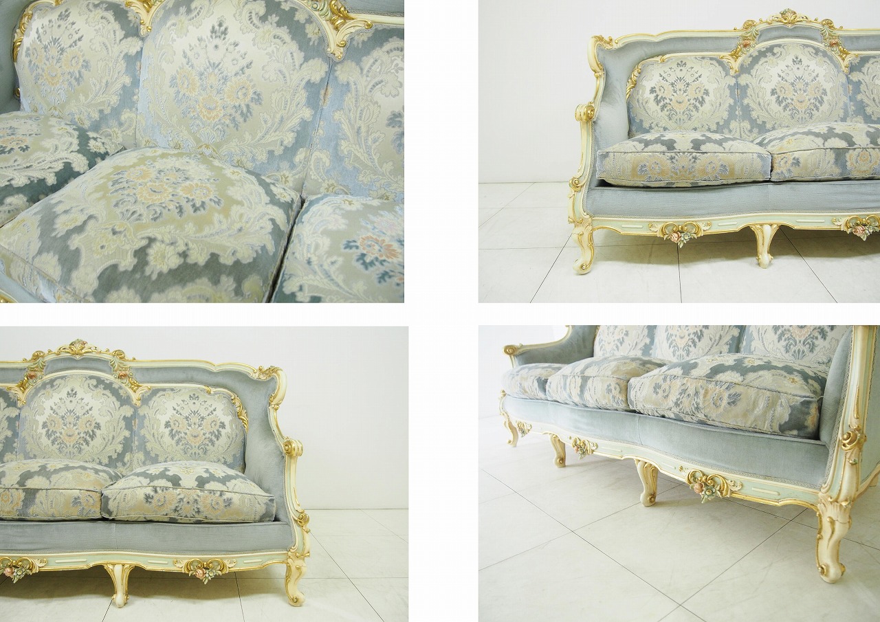 イタリア マリオ・コルチャゴ(フラテリ・オリッジ) ロココ様式 3人掛け