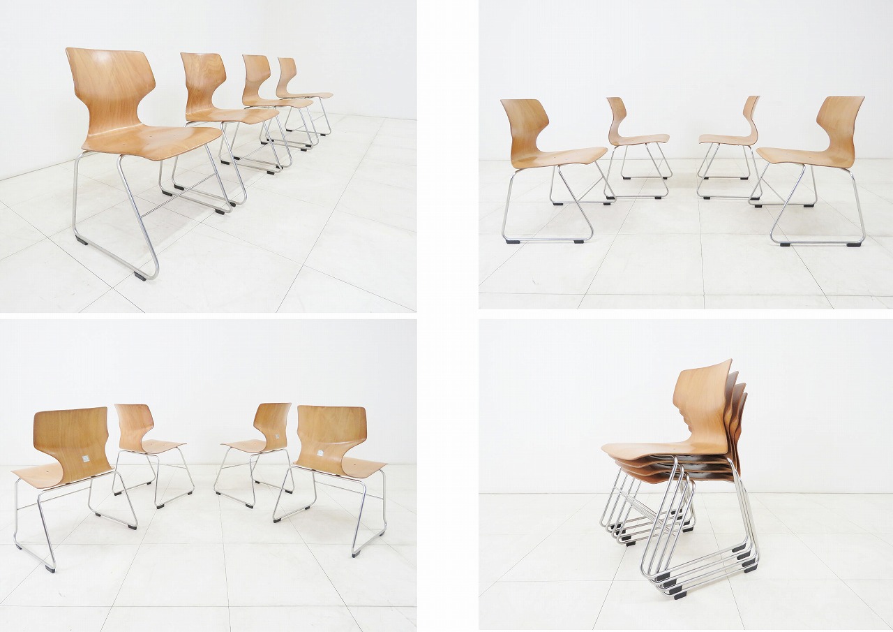 PAGHOLZ スタッキングチェア 4脚セット PAGHOLTZ スタッキングチェア