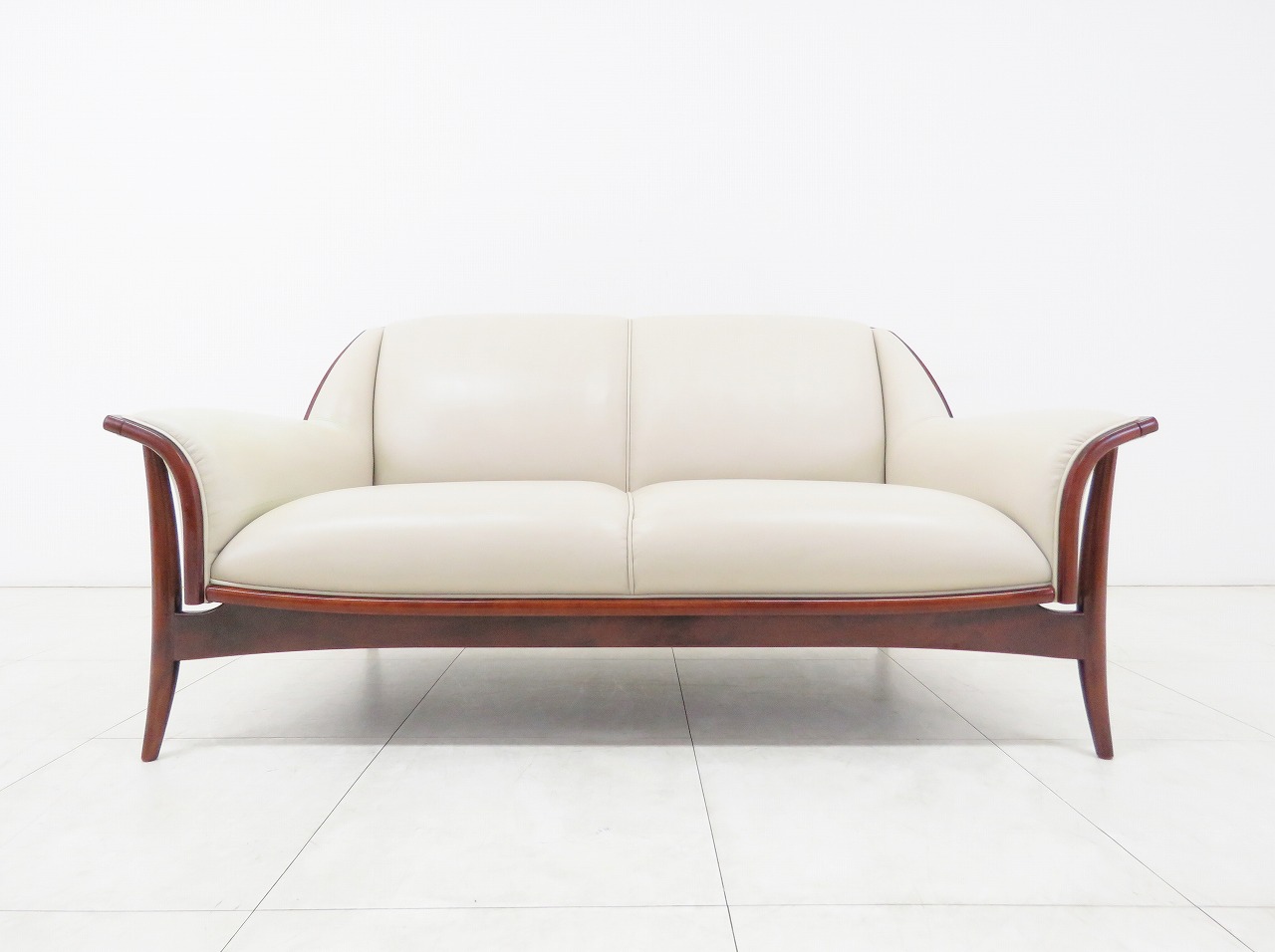 モリシゲ　ソファ　2人掛け 高級□MORISHIGE モリシゲ□N-レジェ 2人掛けソファ□本革□樺材□IDC