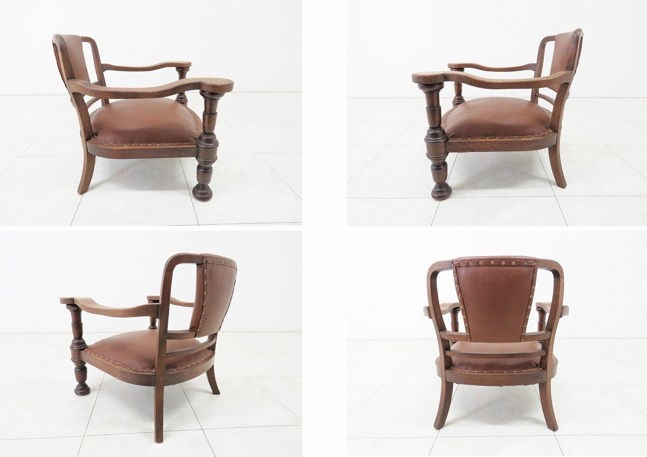 美品 オランダ製 ダッチカントリー オーク材無垢 チェア 椅子