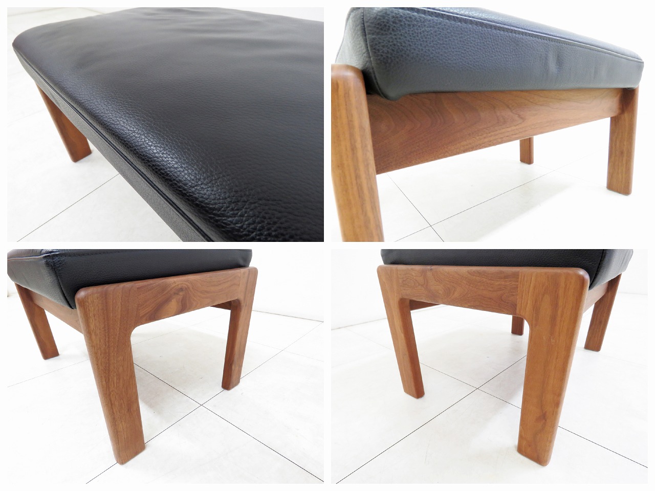 ナガノインテリア スツールLC007 ウォールナット無垢オットマン