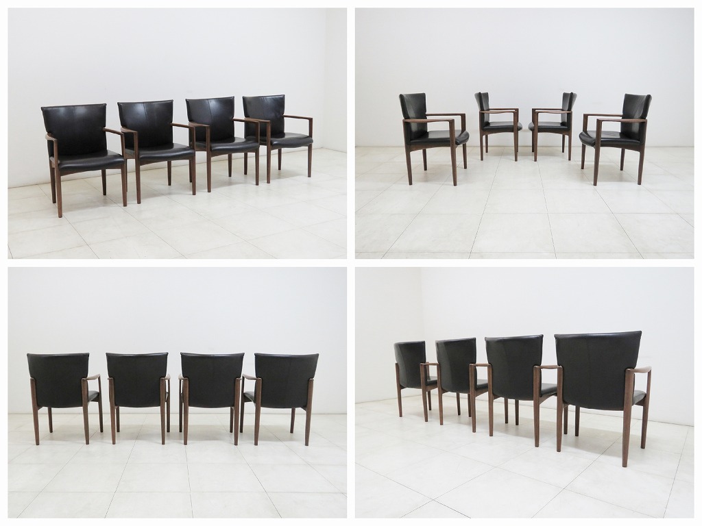 カンディハウス インテリアセンター ウォールナット無垢材×本革チェア